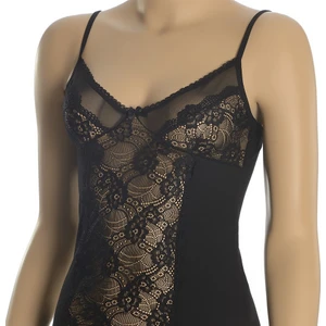 Öts Kadın Likralı Dantelli Atlet Siyah 3002