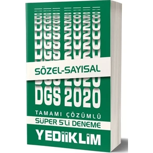 Yediiklim Yayınları 2020 ALES Sayısal Sözel Tamamı Çözümlü Süper 5'li Deneme