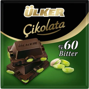 Çikolata Bitter Fıstıklı Kare 70Gr x 6 Adet