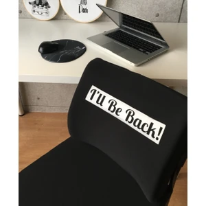 Office Küp Bel Yastığı Ofis Koltuk Minderi  Siyah Geri Geleceğim