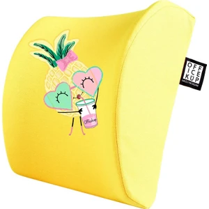 Office Küp Bel Yastığı Ofis Koltuk Minderi  Sarı Ananas