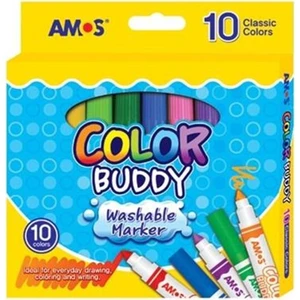 AMOS COLOR BUDDY JUMBO KEÇELİ KALEM 10 RENK