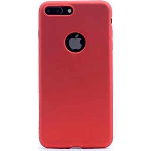Tekno Grup Apple iPhone 6 Plus Ultra İnce Mat Silikon - Kırmızı + Nano Ekran Koruyucu