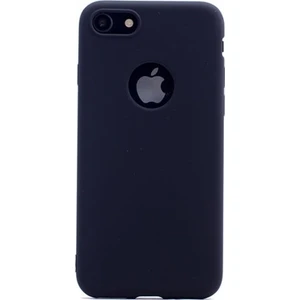Tekno Grup Apple iPhone 8 Kılıf Ultra İnce Mat Silikon - Siyah + Cam Ekran Koruyucu
