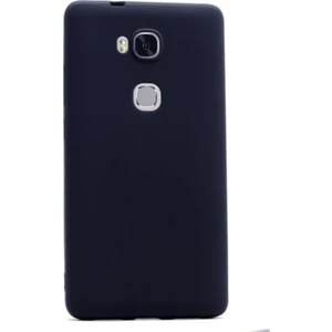Tekno Grup Huawei Gr5 Mat Premium Silikon Kılıf - Siyah + Cam Ekran Koruyucu