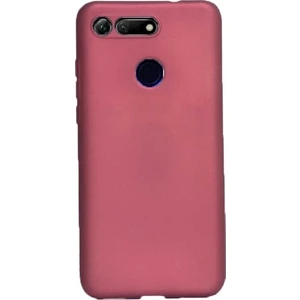 Tekno Grup Huawei Honor View 20 Kılıf Mat Premium Silikon Kılıf - Bordo + Cam Ekran Koruyucu