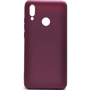 Tekno Grup Huawei P Smart 2019 Mat Premium Silikon Kılıf - Bordo + Cam Ekran Koruyucu