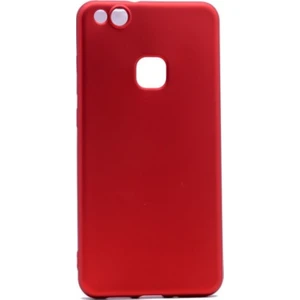Tekno Grup Huawei P10 Lite Mat Premium Silikon Kılıf - Kırmızı + Cam Ekran Koruyucu