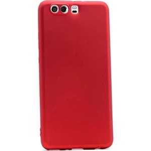 Tekno Grup Huawei P10 Plus Mat Premium Silikon Kılıf - Kırmızı + Cam Ekran Koruyucu