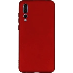 Tekno Grup Huawei P20 Pro Mat Premium Silikon Kılıf - Kırmızı + Cam Ekran Koruyucu