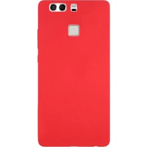 Tekno Grup Huawei P9 Mat Premium Silikon Kılıf - Kırmızı + Cam Ekran Koruyucu