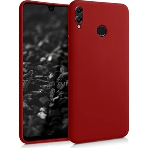 Tekno Grup Huawei Y7 2019 Kılıf Mat Premium Silikon Kılıf - Kırmızı + Tam Kaplayan 6D Nano Ekran Koruyucu