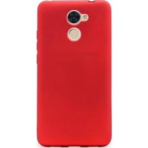 Tekno Grup Huawei Y7 Prime Mat Premium Silikon Kılıf - Kırmızı