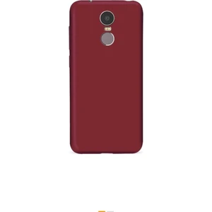 Tekno Grup Lenovo K6 Note Mat Premium Silikon Kılıf - Bordo + Cam Ekran Koruyucu