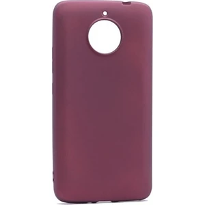 Tekno Grup Lenovo Moto E4 Mat Premium Silikon Kılıf - Bordo + Cam Ekran Koruyucu