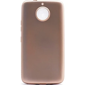 Tekno Grup Lenovo Moto G5S Plus Mat Premium Silikon Kılıf - Gold + Cam Ekran Koruyucu