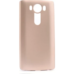 Tekno Grup LG V10 Mat Peremium Silikon Kılıf - Gold + Cam Ekran Koruyucu