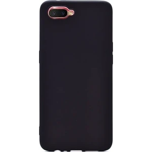 Tekno Grup Oppo RX17 Neo Kılıf Mat Premium Silikon Kılıf - Siyah + Cam Ekran Koruyucu