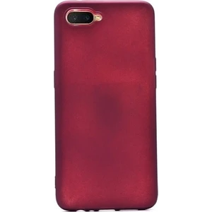 Tekno Grup Oppo RX17 Neo Kılıf Mat Premium Silikon Kılıf - Bordo + Cam Ekran Koruyucu