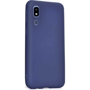Tekno Grup Samsung Galaxy A2 Core Kılıf Mat Premium Silikon Kılıf - Lacivert + Cam Ekran Koruyucu