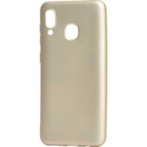 Tekno Grup Samsung Galaxy A20E Kılıf Mat Premium Silikon Kılıf - Gold + Cam Ekran Koruyucu