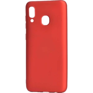 Tekno Grup Samsung Galaxy A20E Kılıf Mat Premium Silikon Kılıf - Kırmızı + Cam Ekran Koruyucu