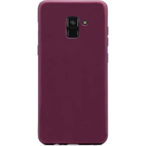 Tekno Grup Samsung Galaxy A8 2018 Mat Premium Silikon Kılıf - Bordo