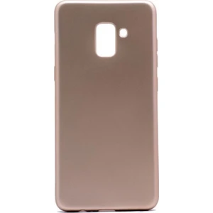 Tekno Grup Samsung Galaxy A8 Plus Mat Premium Silikon Kılıf - Gold + Cam Ekran Koruyucu