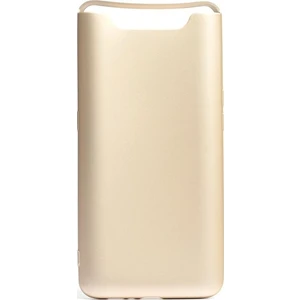 Tekno Grup Samsung Galaxy A80 Kılıf Mat Premium Silikon Kılıf - Gold + Cam Ekran Koruyucu