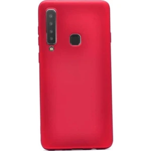 Tekno Grup Samsung Galaxy A9 2018 Mat Premium Silikon Kılıf - Kırmızı + Cam Ekran Koruyucu