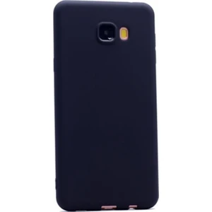 Tekno Grup Samsung Galaxy C7 Mat Premium Silikon Kılıf - Siyah + Cam Ekran Koruyucu