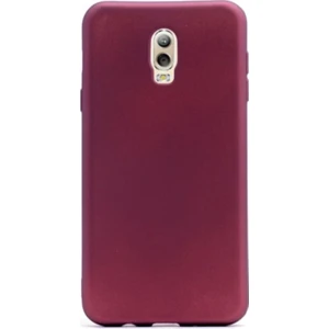 Tekno Grup Samsung Galaxy C8 Mat Premium Silikon Kılıf - Bordo + Cam Ekran Koruyucu