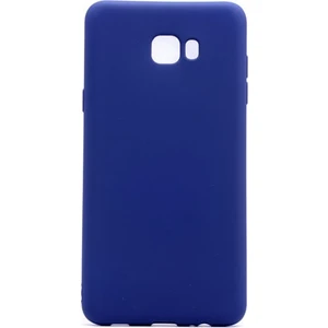 Tekno Grup Samsung Galaxy C9 Pro Mat Premium Silikon Kılıf - Lacivert + Cam Ekran Koruyucu
