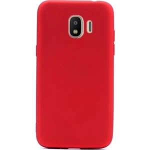 Tekno Grup Samsung Galaxy J2 Core Mat Premium Silikon Kılıf - Kırmızı + Cam Ekran Koruyucu