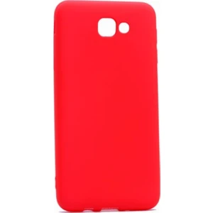 Tekno Grup Samsung Galaxy J5 Prime Mat Premium Silikon Kılıf - Kırmızı + Cam Ekran Koruyucu