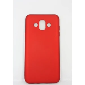 Tekno Grup Samsung Galaxy J7 Duo Mat Premium Silikon Kılıf - Kırmızı + Cam Ekran Koruyucu