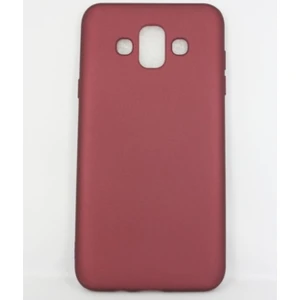 Tekno Grup Samsung Galaxy J7 Duo Mat Premium Silikon Kılıf - Bordo + Cam Ekran Koruyucu