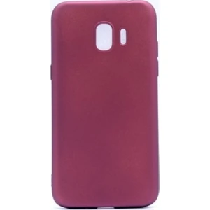 Tekno Grup Samsung Galaxy J7 Mat Premium Silikon Kılıf - Bordo + Cam Ekran Koruyucu