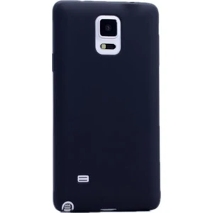 Tekno Grup Samsung Galaxy Note 4 Mat Premium Silikon Kılıf - Siyah + Cam Ekran Koruyucu