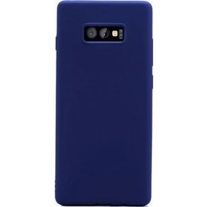 Tekno Grup Samsung Galaxy S10E Mat Premium Silikon Kılıf - Lacivert + Tam Kaplayan 6D Nano Ekran Koruyucu