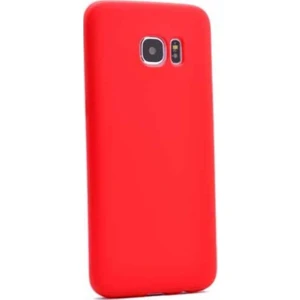 Tekno Grup Samsung Galaxy S7 Edge Mat Premium Silikon Kılıf - Kırmızı + Cam Ekran Koruyucu