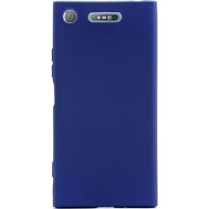 Tekno Grup Sony Xperia XZ1 Kılıf Mat Premium Silikon Kılıf - Lacivert + Nano Ekran Koruyucu