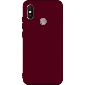 Tekno Grup Xioami Mi A2 Lite Mat Premium Silikon Kılıf - Bordo + Cam Ekran Koruyucu