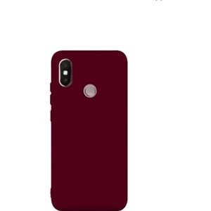 Tekno Grup Xioami Mi A2 Mat Premium Silikon Kılıf - Bordo + Cam Ekran Koruyucu