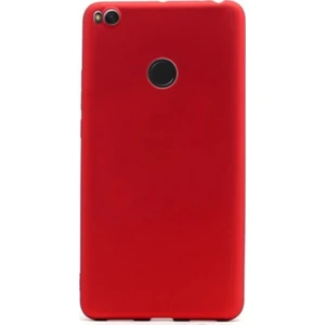 Tekno Grup Xioami Mi Max2 Mat Premium Silikon Kılıf - Kırmızı + Cam Ekran Koruyucu