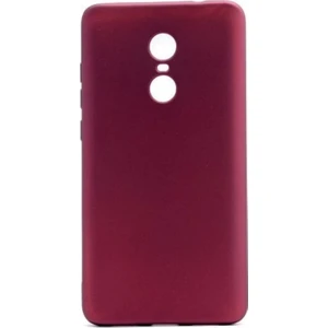 Tekno Grup Xioami Redmi 5 Plus Mat Premium Silikon Kılıf - Bordo + Cam Ekran Koruyucu