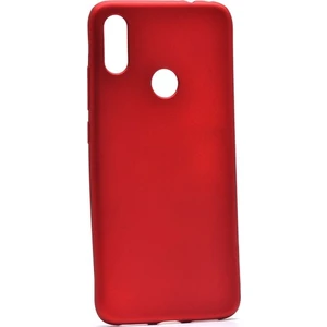 Tekno Grup Xioami Redmi Note 7 Kılıf Mat Premium Silikon Kılıf - Kırmızı + Cam Ekran Koruyucu