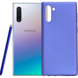 Case 4U Samsung Galaxy Note 10 Kılıf Klasik Mat Renkli Yumuşak Premier Silikon Saks Mavi