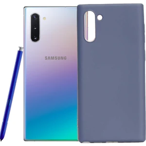 Case 4U Samsung Galaxy Note 10 Kılıf Klasik Mat Renkli Yumuşak Premier Silikon Lacivert