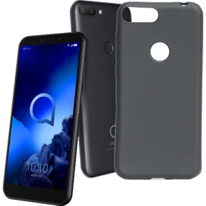 Case 4U Alcatel 1S Kılıf Klasik Mat Renkli Yumuşak Premier Silikon Siyah